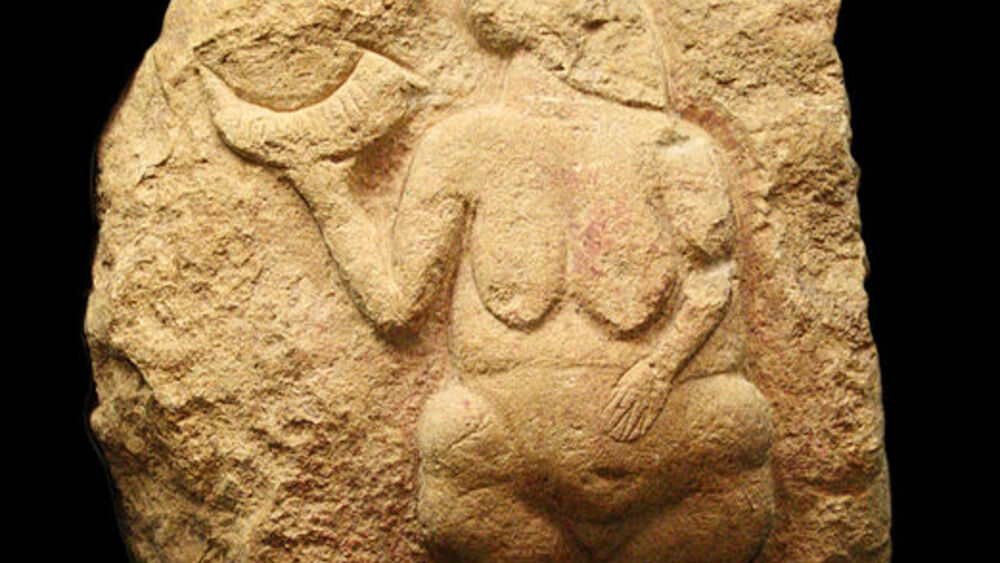 Wenus z Laussel, jedna z najstarszych personifikacji płodności. Musée d&#39;Aquitaine, Bordeaux