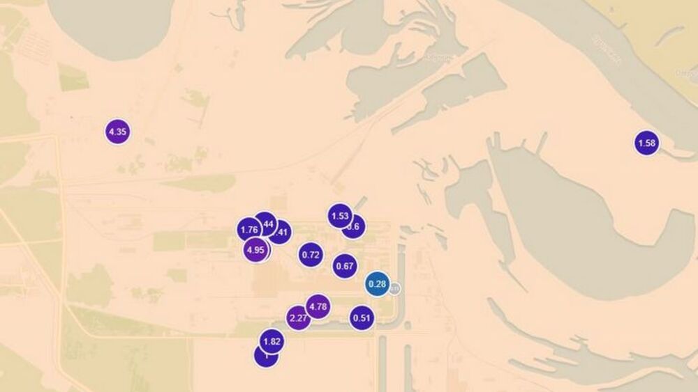 poziom promieniowania na terenie elektrowni
