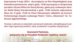 Zapraszamy na Paradę Polskości w Wilnie!