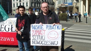 PROTEST: Niskie podatki zamiast tęczy w Warszawie i Centrum Sztuki Współczesnej! [ZDJĘCIA]