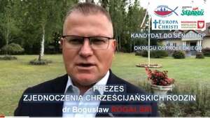 Wybory 2023: Prezes ZChR dr Bogusław Rogalski na koniec kampanii wyborczej (WIDEO)